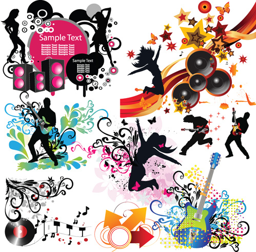stylish music illustration vector graphic 