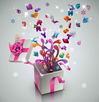 stylish new year gift background vector