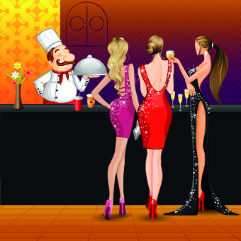 stylish women vector illustration set 