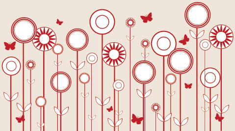 stylized flowers vector graphic