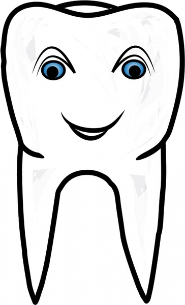 stylized smiling healthy tooth