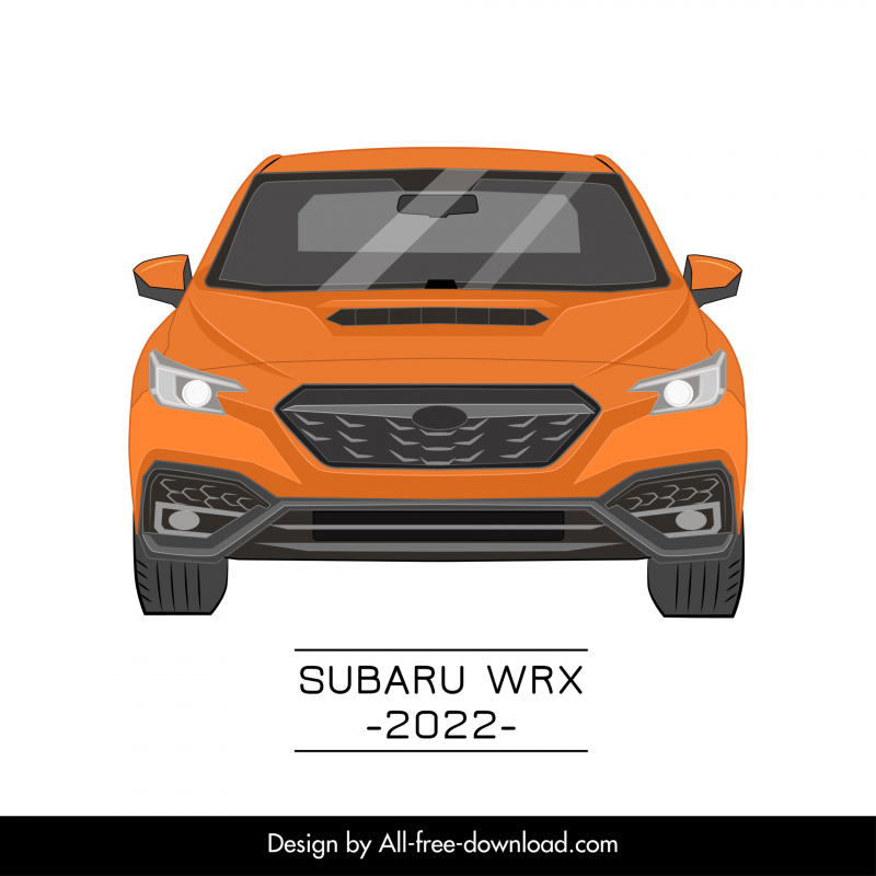 subaru wrx 2022 car advertising poster template modern symmetric front view design 