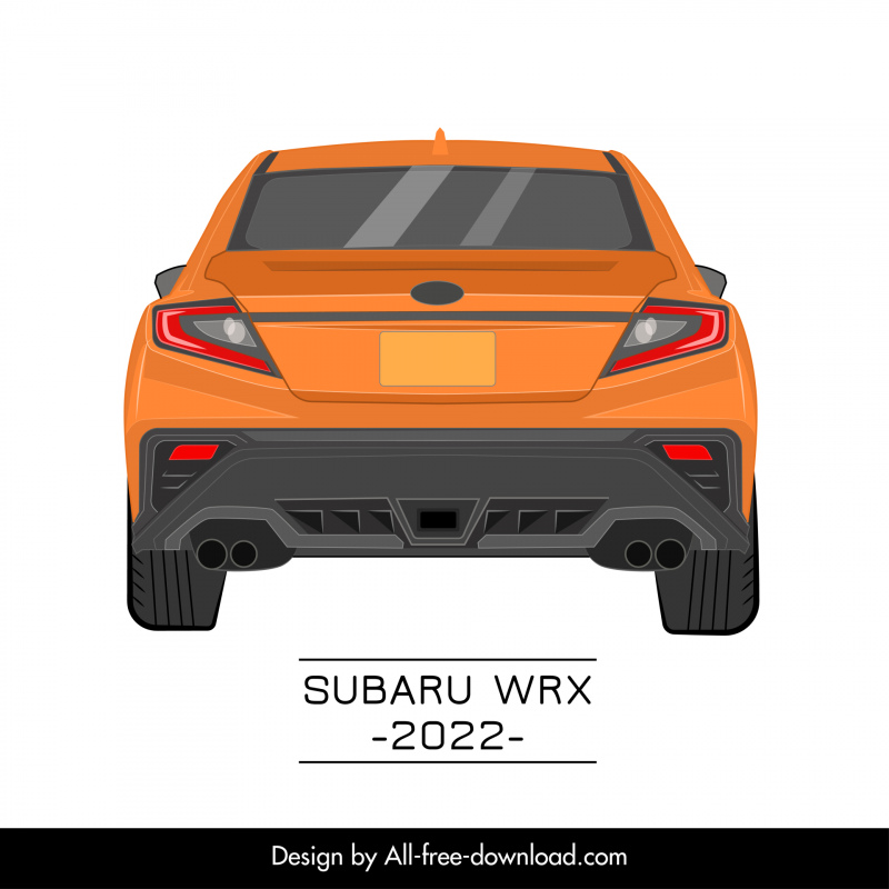 subaru wrx 2022 car model advertising banner modern symmetric back view design 