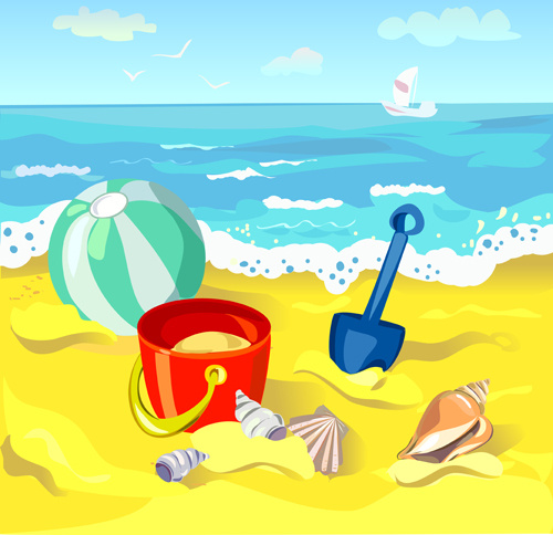 summer beach travel backgrounds vector