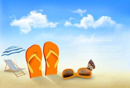 summer beach vacation background art vector