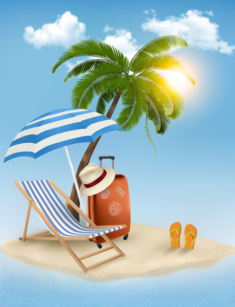 summer beach vacation background art vector