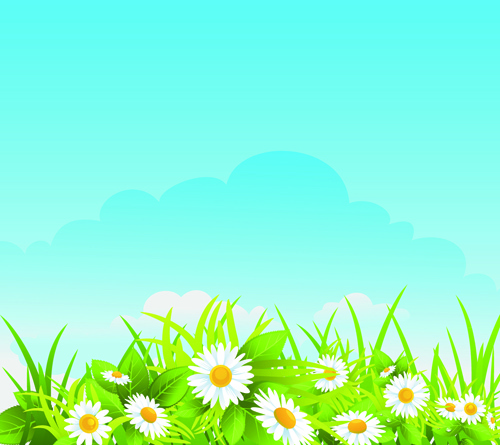 Green grass blue sky background free vector download (50,621 Free ...