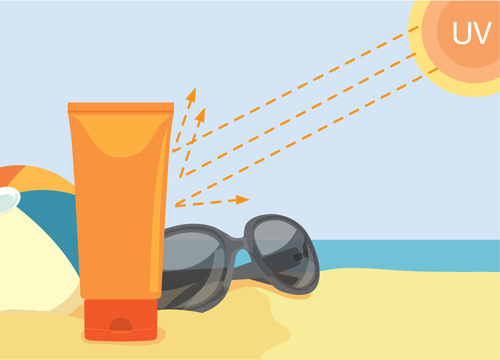 summer cream protect lotion design vector