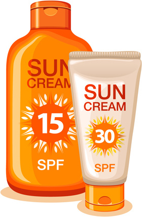 summer cream protect lotion design vector