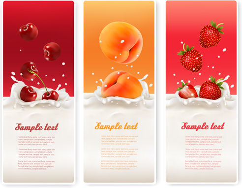 summer drinks advertising banner vector 