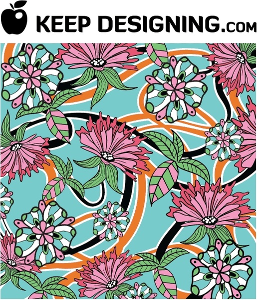 Summer Floral Wallpaper Vector- free