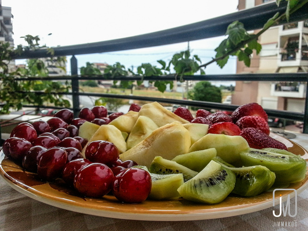 summer fruits on the balcony