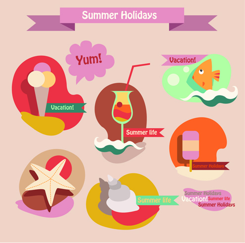 summer holiday food with travel vector