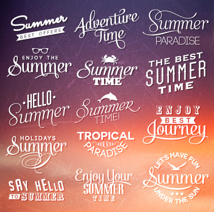 summer holiday logos with labels vector