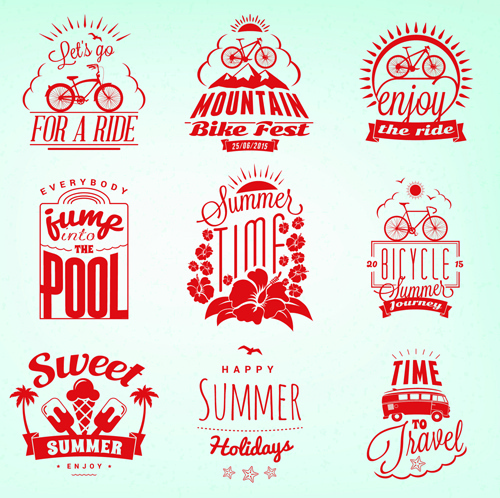 summer holidays logos creative vector