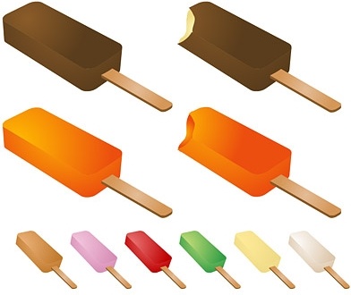 summer refreshing popsicles vector