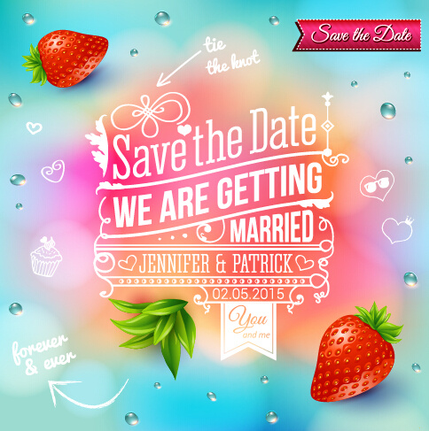 summer style wedding invitation background vector