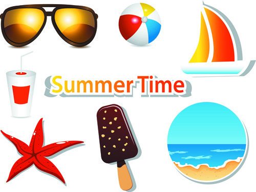 summer time background and illustration vector