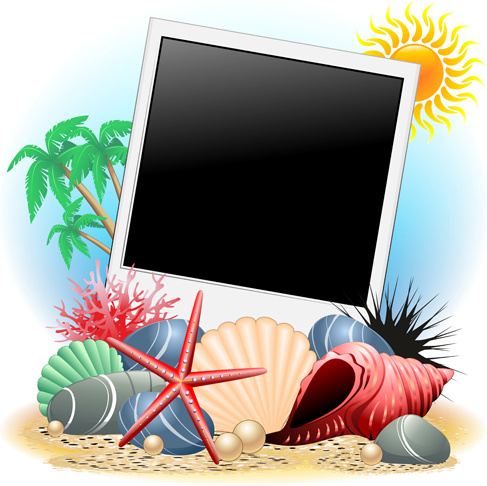 summer travel with holiday background art vector