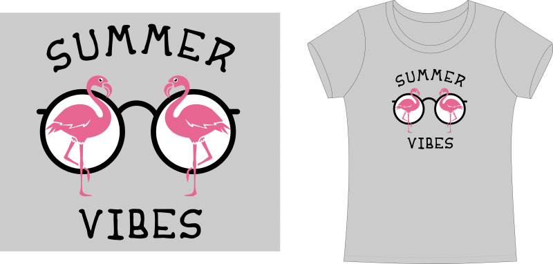 summer tshirt template symmetric flamingo eyeglasses  