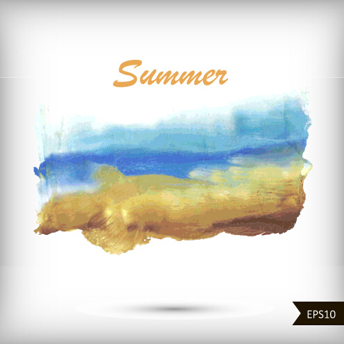 summer watercolors vector background art