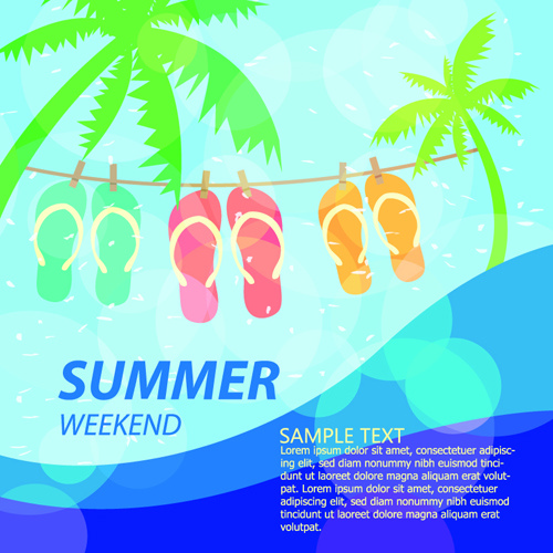 summer weekend poster holiday template vector