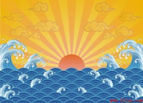 sun and clouds vector 