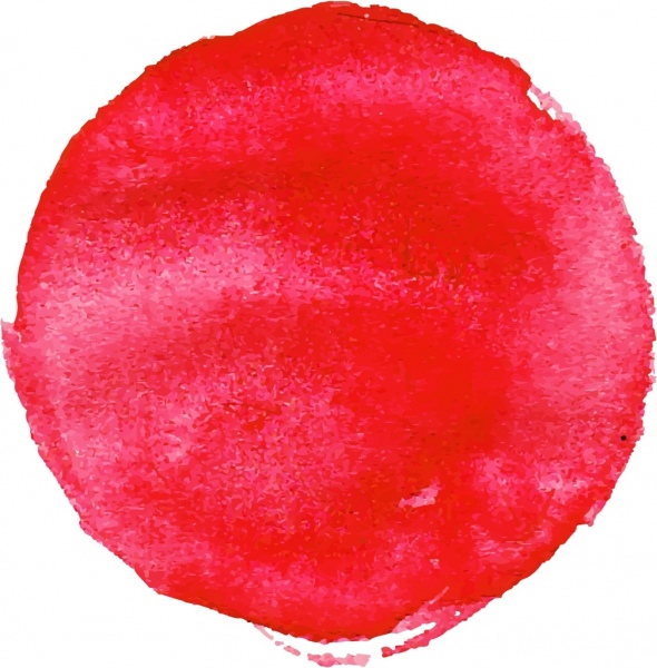 sun drawing red watercolor circle decor
