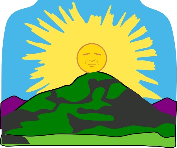 Sun Rays Mountain clip art 