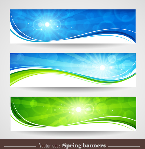sunlight with nature banners vector