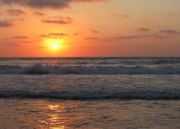 sunset beach ocean