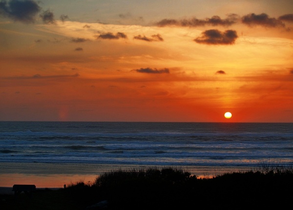 sunset coast shoreline