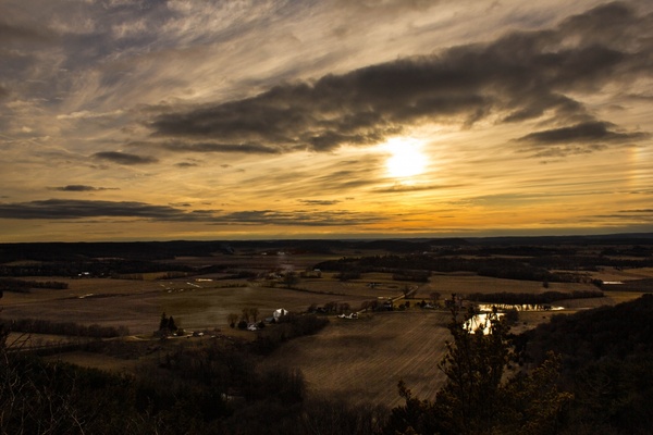 sunset from the rock at gibraltar rock wisconsin free stock photo 