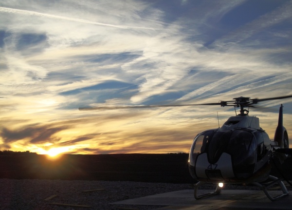 sunset helicopter