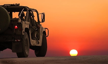 sunset military vehicle picture