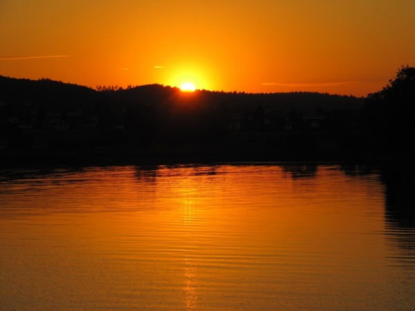 sunset nature lake hallwil