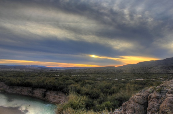 sunset over the river at big bend national park texas