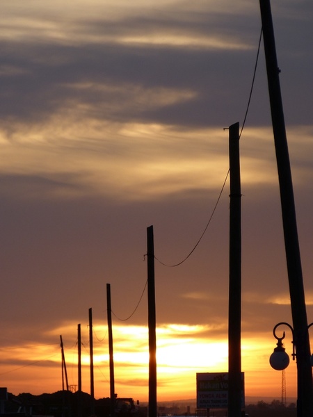 sunset power poles abendstimmung