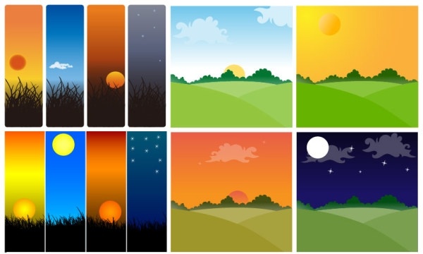 sunset theme vector