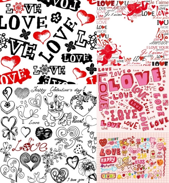 super cute valentine day background vector