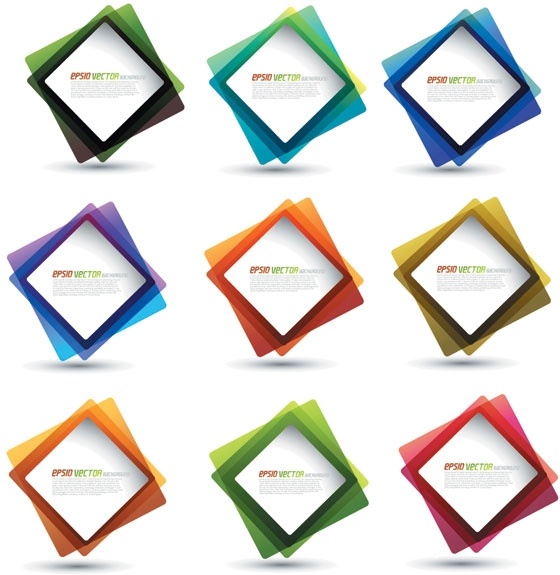 Download Square frames collection colorful design overlapping style ...