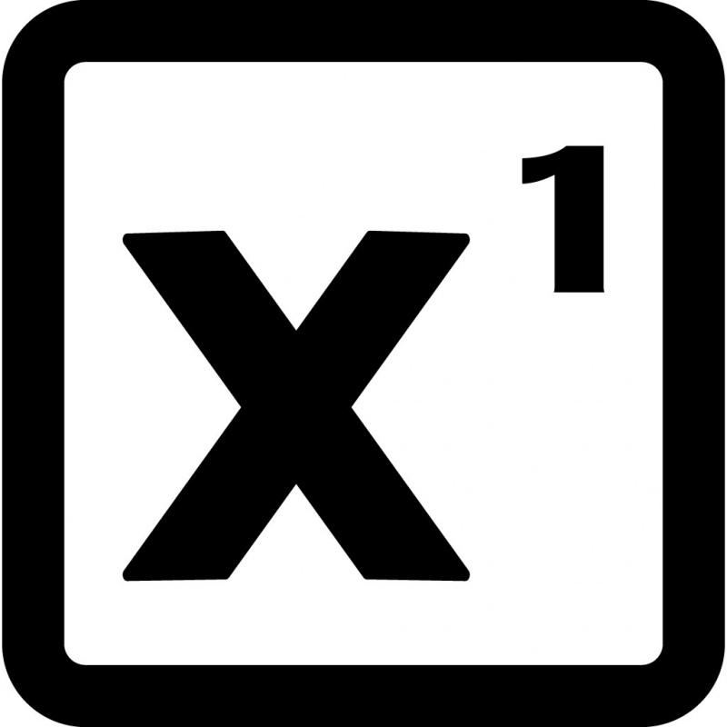 superscript sign icon x text number one black white flat ouline 