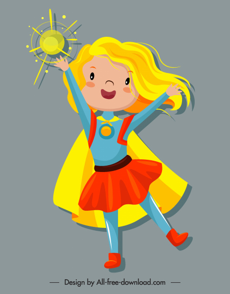 superwoman icon magic kid sketch cartoon character