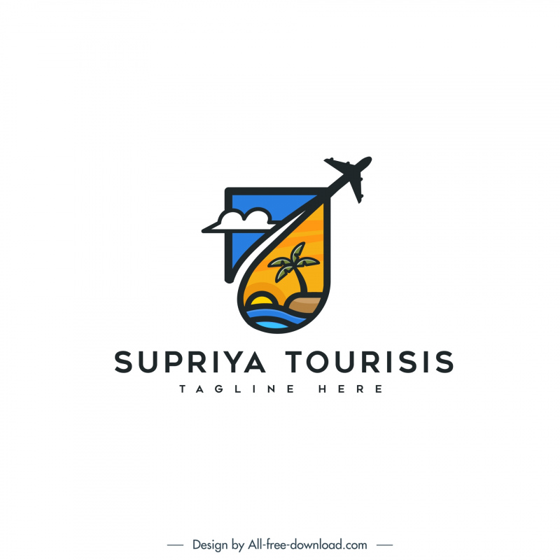 supriya tourists logo template dynamic flat 