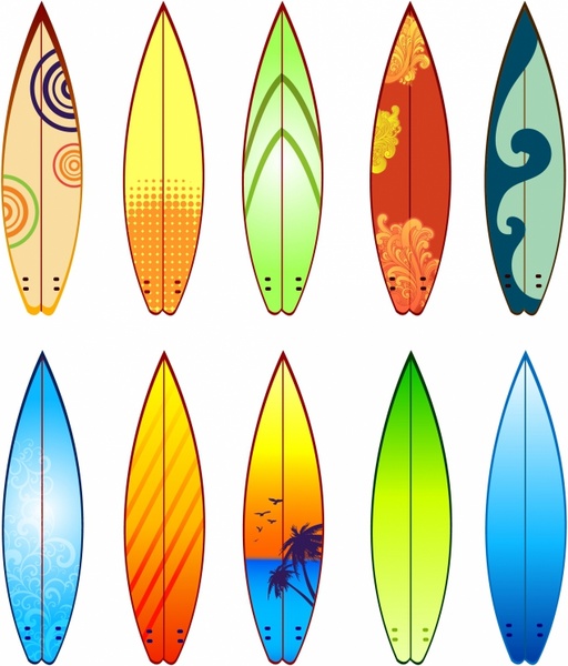 Surfboards Free Vector In Adobe Illustrator Ai Ai