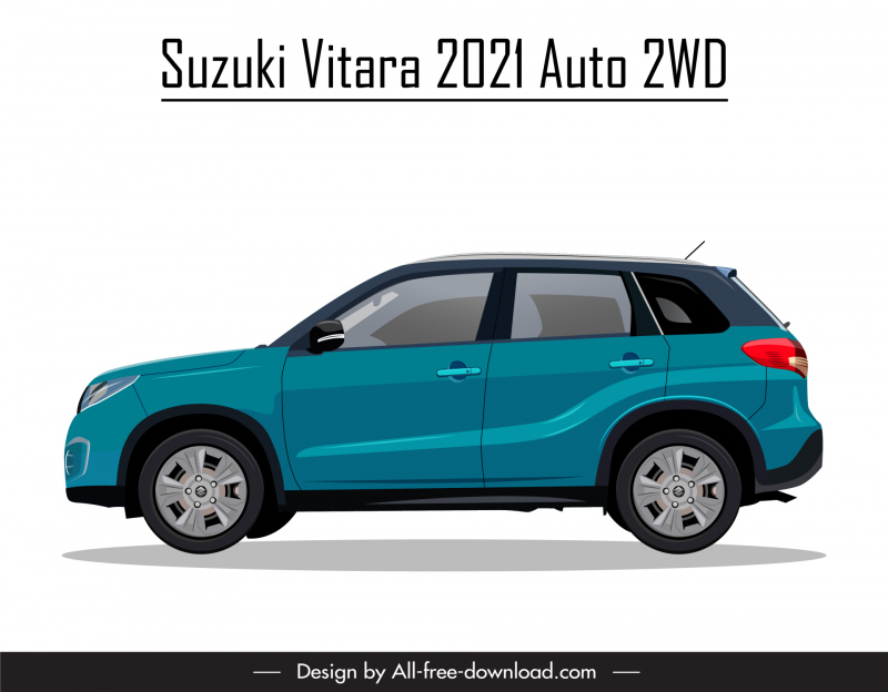 suzuki vitara 2021 car icon flat modern side view design 