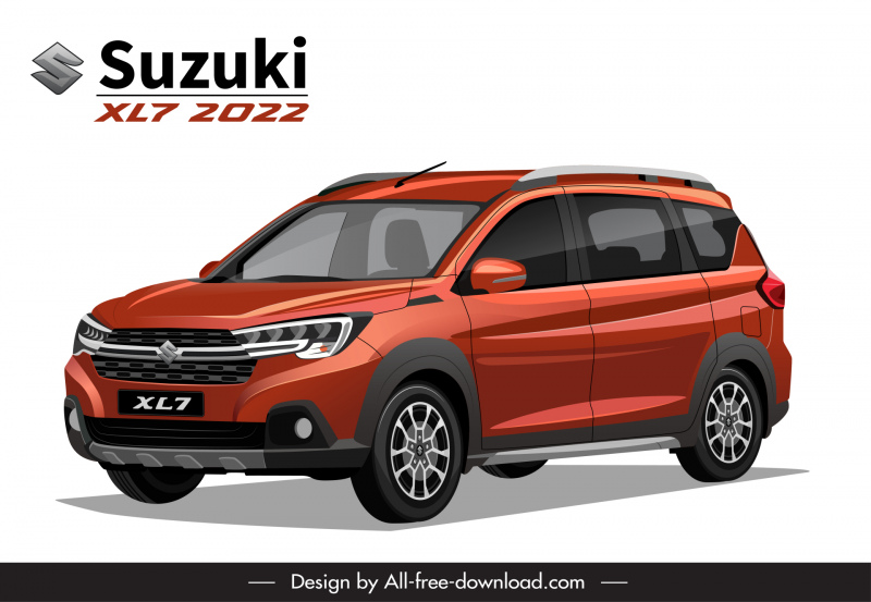 suzuki xl7 2022 car advertising poster template modern 3d tilt angle sketch