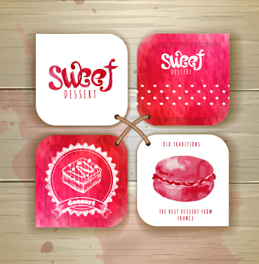 sweet dessert tags vectors