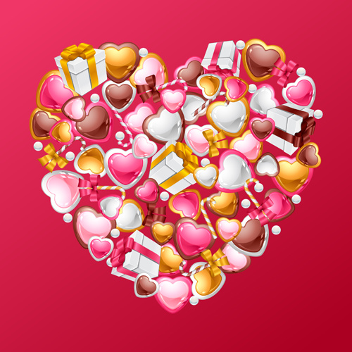 sweet valentine cards design vector