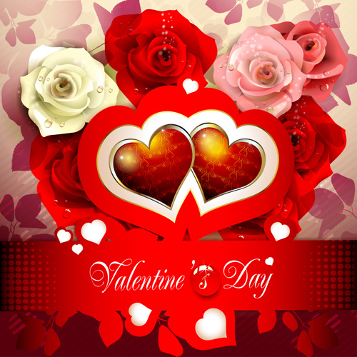 sweet valentine day card design vector